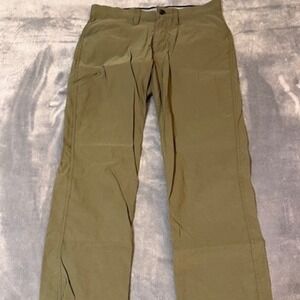 Orvis Mens Olive Green Performance Stretch Nylon Hiking Travel Pants 32x32